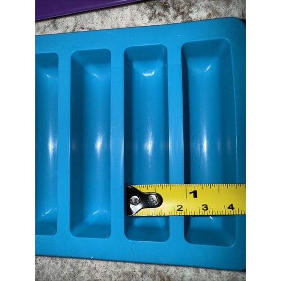 Set Of 4 Ice Cube Rectangle Water Bottle Molds Tray Silicone Ice Cube Mold - Picture 3 of 4